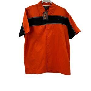 NWT Milwaukee leather orange and black cotton heavy duty garage shirt
